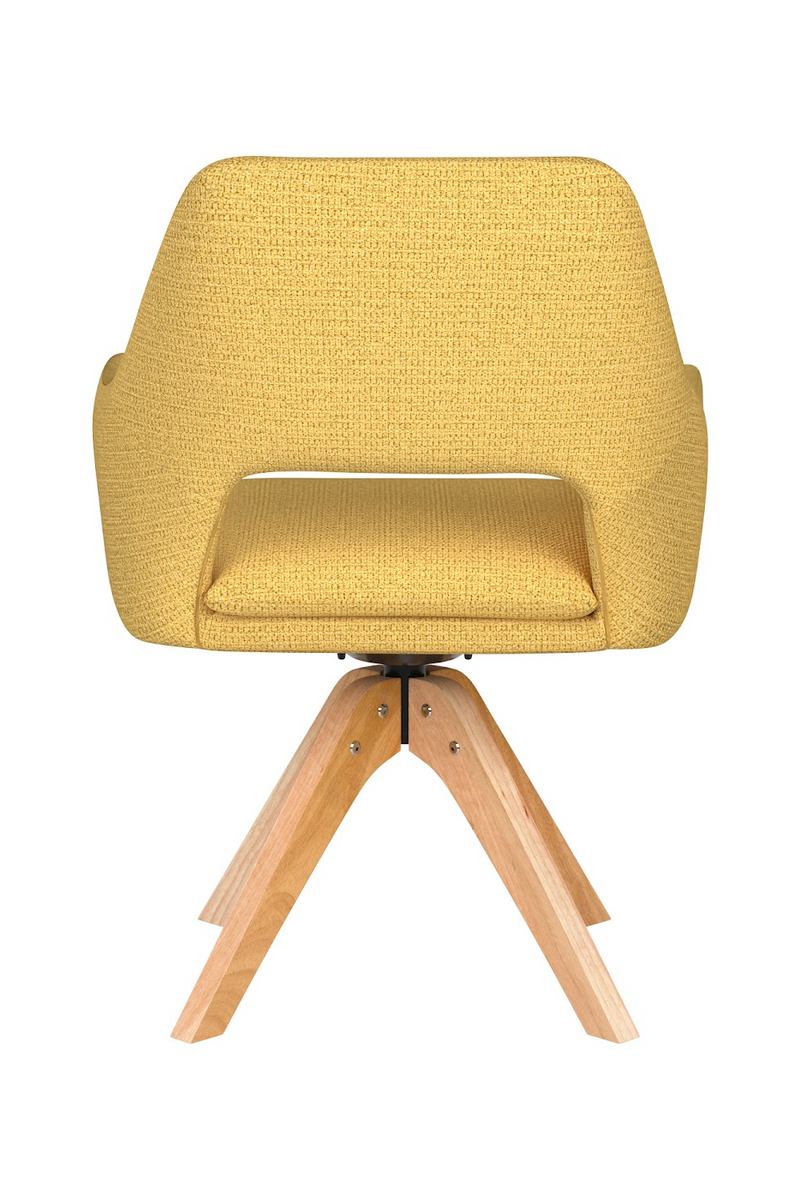 Cut-Out Back Wooden Swivel Armchair | DF Mos