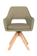 Cut-Out Back Wooden Swivel Armchair | DF Mos