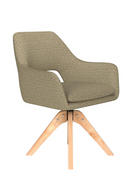 Cut-Out Back Wooden Swivel Armchair | DF Mos