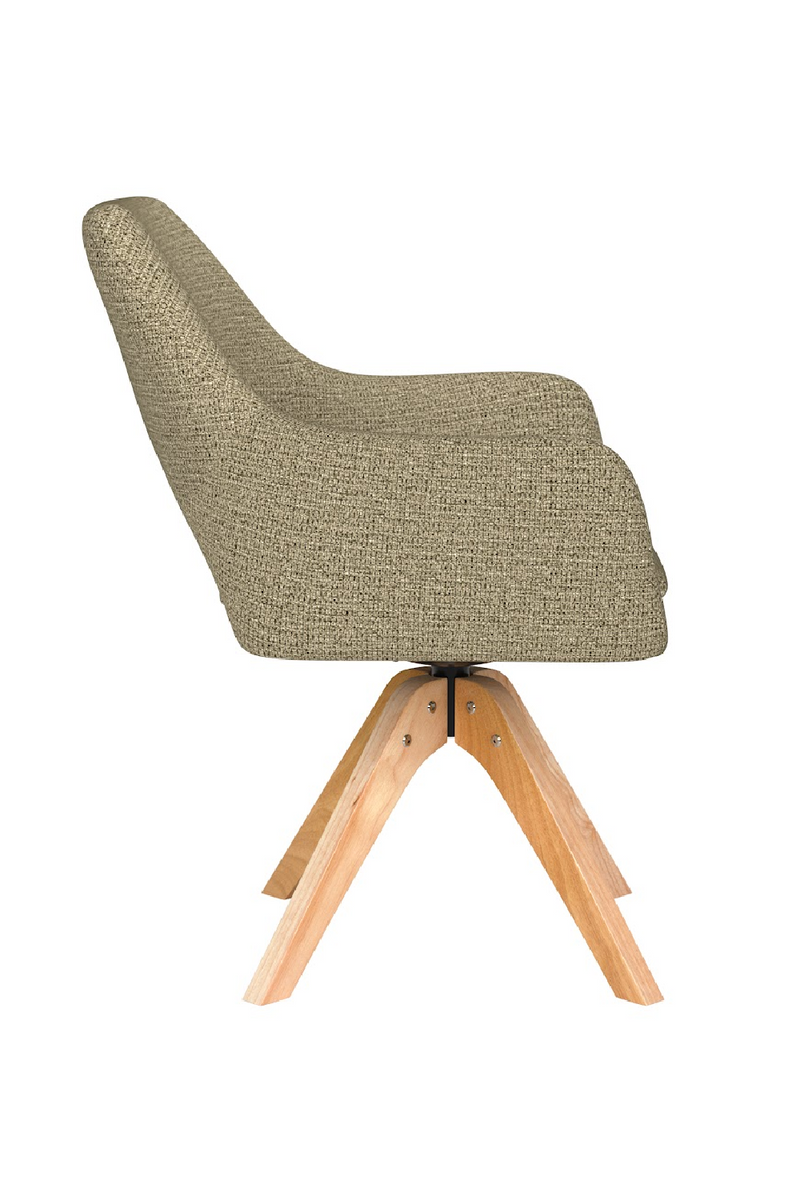 Cut-Out Back Wooden Swivel Armchair | DF Mos