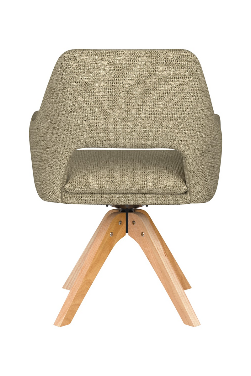 Cut-Out Back Wooden Swivel Armchair | DF Mos