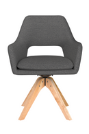 Cut-Out Back Wooden Swivel Armchair | DF Mos