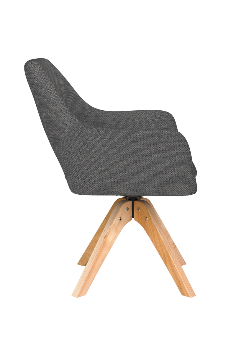 Cut-Out Back Wooden Swivel Armchair | DF Mos