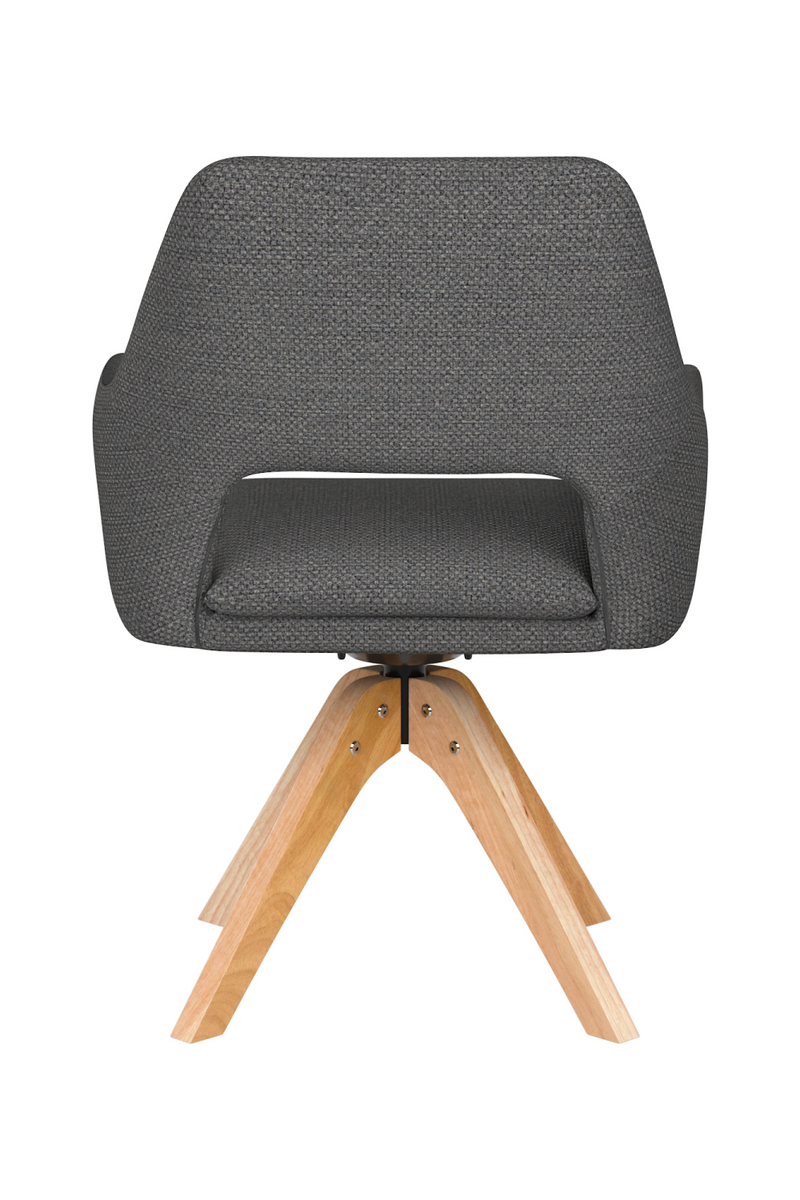 Cut-Out Back Wooden Swivel Armchair | DF Mos
