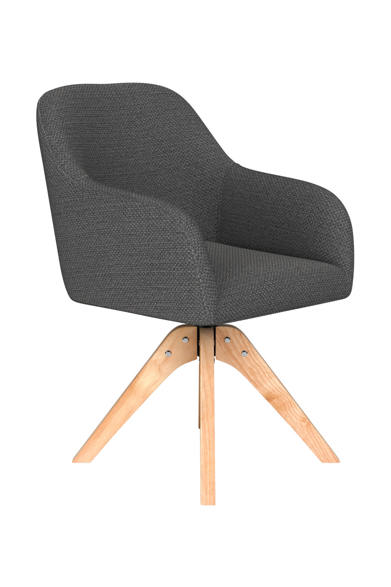 Upholstered Wooden Swivel Armchair | DF Otis