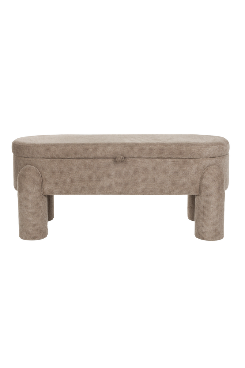Gray Oval Storage Bench | DF Orly | Oroatrade.com
