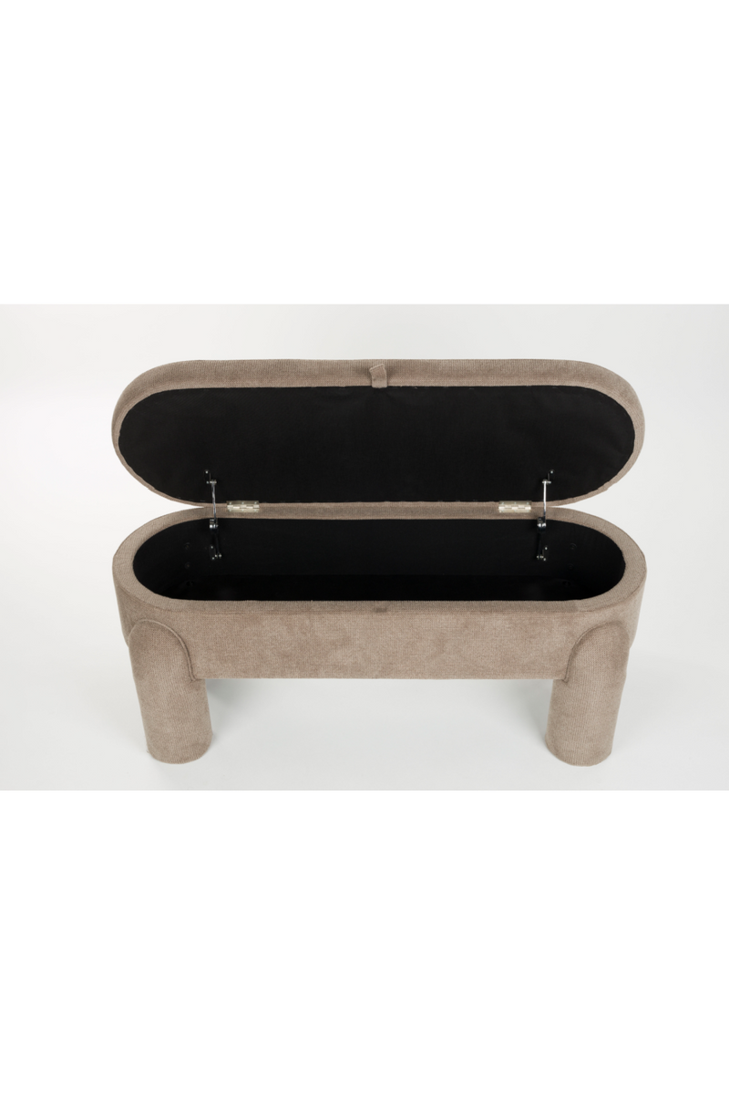 Gray Oval Storage Bench | DF Orly | Oroatrade.com
