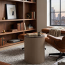 Beige Marble Round Side Table | DF Anna