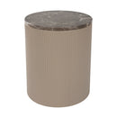 Beige Marble Round Side Table | DF Anna