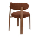 Brown Fabric Rounded Dining Chairs (2) | DF Robyn