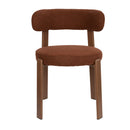 Brown Fabric Rounded Dining Chairs (2) | DF Robyn