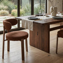Brown Fabric Rounded Dining Chairs (2) | DF Robyn