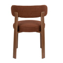 Brown Fabric Rounded Dining Chairs (2) | DF Robyn