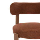 Brown Fabric Rounded Dining Chairs (2) | DF Robyn
