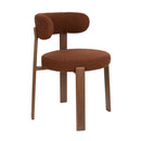 Brown Fabric Rounded Dining Chairs (2) | DF Robyn
