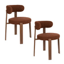 Brown Fabric Rounded Dining Chairs (2) | DF Robyn