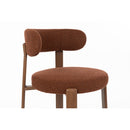 Brown Fabric Rounded Dining Chairs (2) | DF Robyn