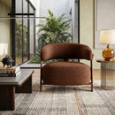Brown Fabric Rounded Lounge Chair | DF Robyn