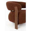 Brown Fabric Rounded Lounge Chair | DF Robyn