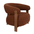 Brown Fabric Rounded Lounge Chair | DF Robyn