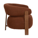 Brown Fabric Rounded Lounge Chair | DF Robyn