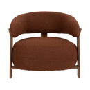 Brown Fabric Rounded Lounge Chair | DF Robyn