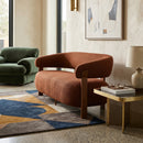 Brown Fabric 2-Seater Sofa | DF Robyn