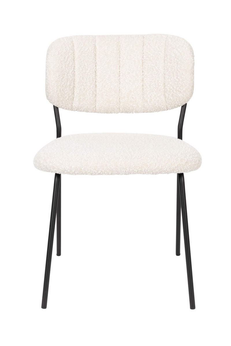 White Bouclé Dining Chairs (2) | DF Jolien | Oroatrade.com