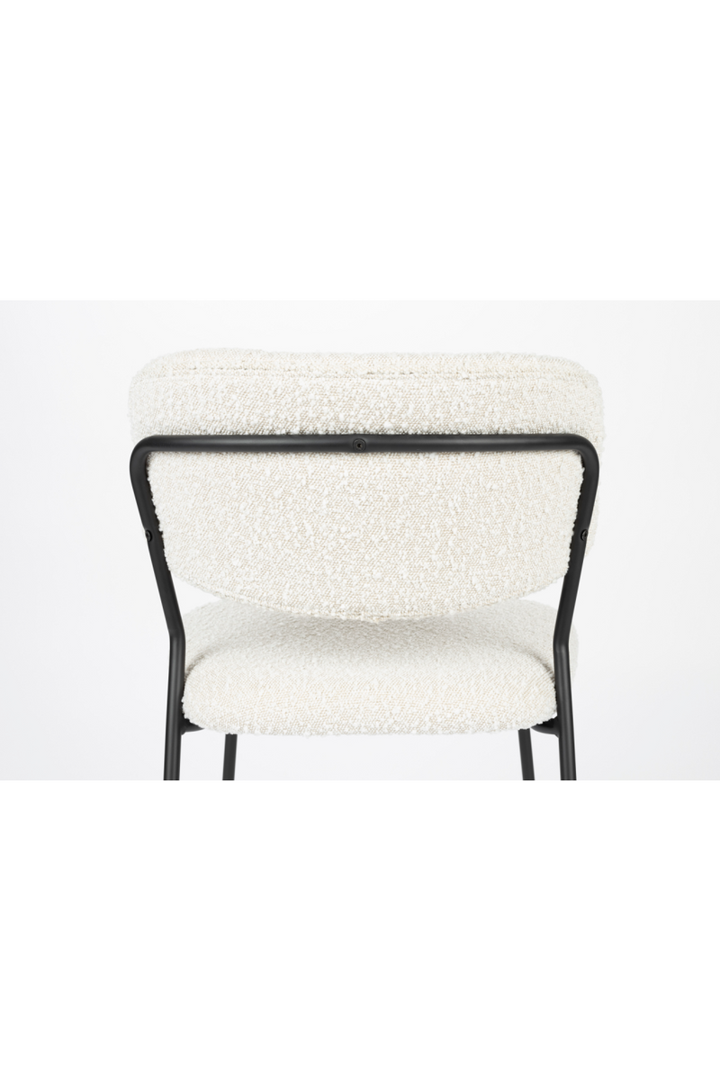 White Bouclé Dining Chairs (2) | DF Jolien | Oroatrade.com