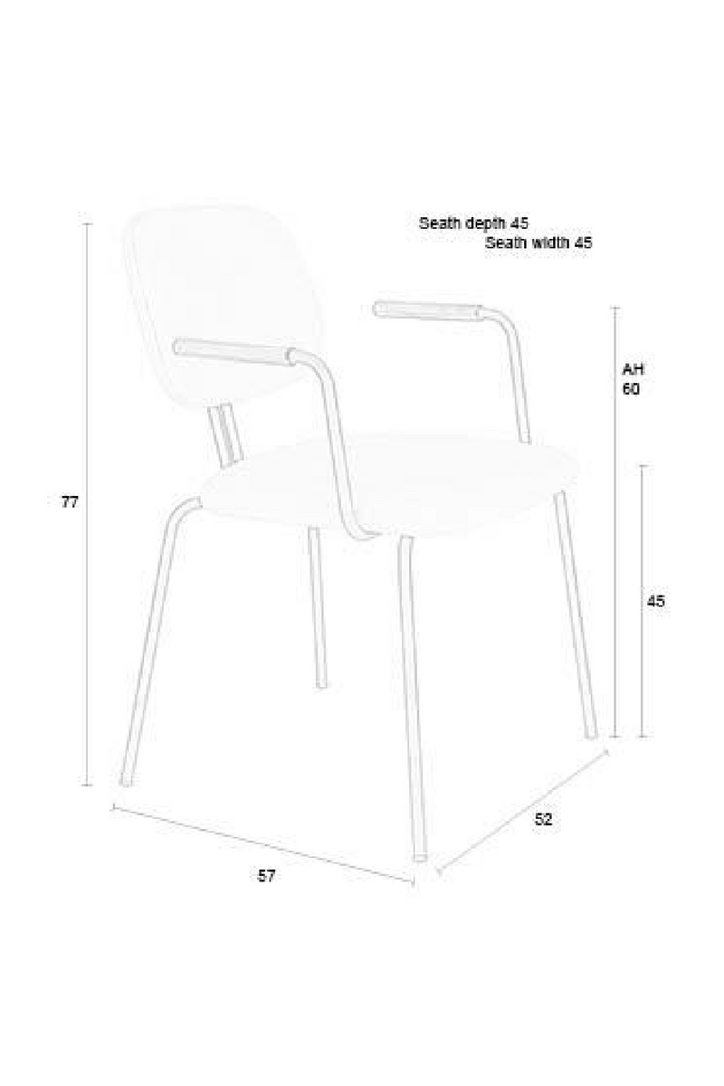 Modern Minimalist Dining Armchairs (2) | DF Bouton | Oroatrade.com