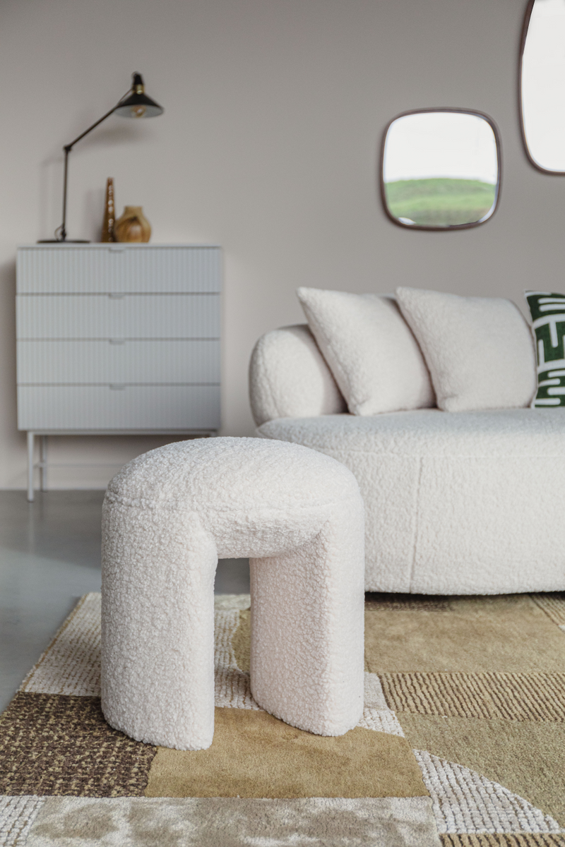 White Upholstered Stool | DF Noxx | Oroatrade.com