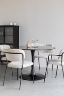 Marble Finish Pedestal Dining Table | DF Maru | Oroatrade.com