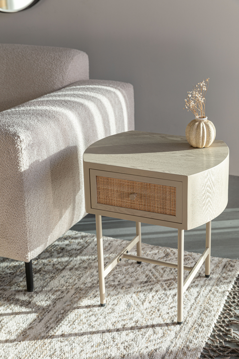 Beige Lacquered Side Table | DF Amaya | Oroatrade.com