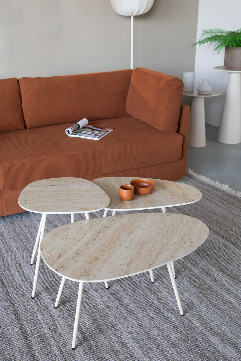 Beige Ceramic Modern Side Tables (3) | DF Faiz | Oroatrade.com