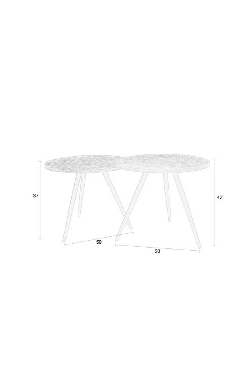 Teak Round Side Table Set (2) | DF Webster | Oroatrade.com