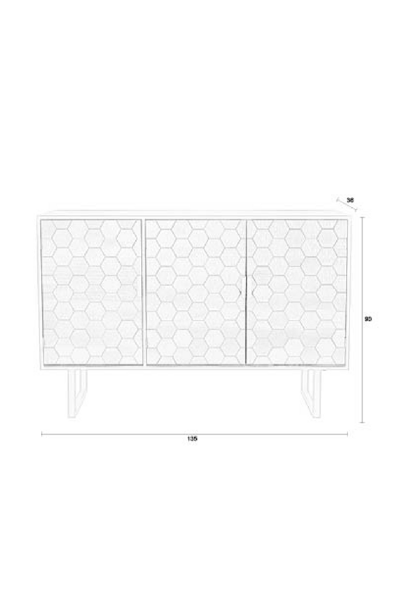 Hexagon Pattern Fir Wood Sideboard | DF Linc | Oroatrade.com