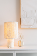 White Cotton Table Lamp | DF Arjun | Oroatrade.com