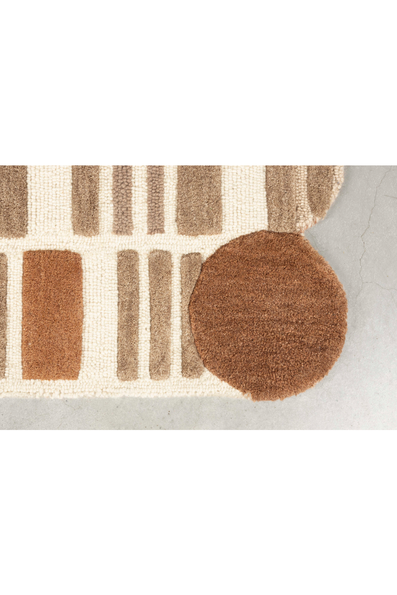 Beige Wool Patterned Carpet 5' x 8' | DF Mundra | Oroatrade.com