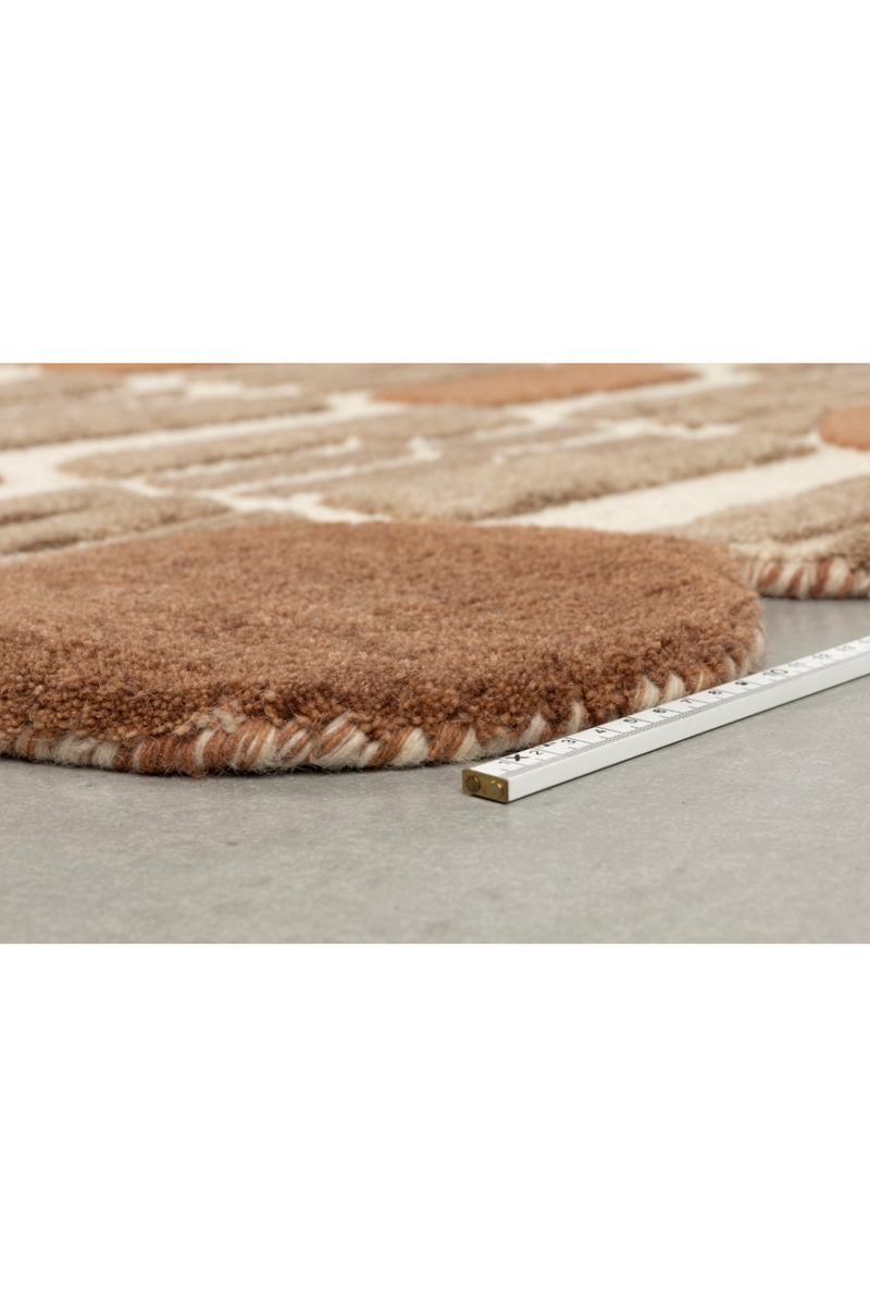 Beige Wool Patterned Carpet 5' x 8' | DF Mundra | Oroatrade.com