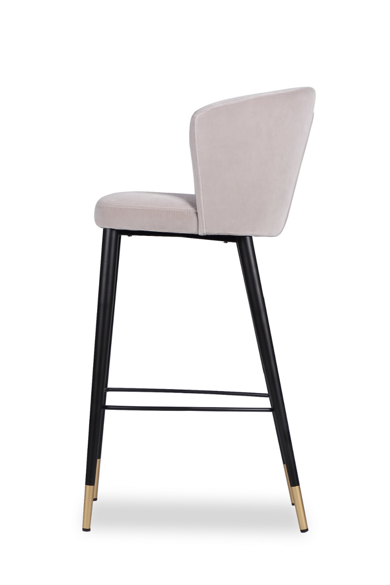 Gray Velvet Upholstered Barstool | Liang & Eimil Elica | Oroatrade.com