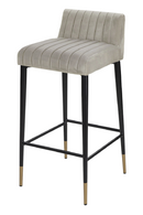 Gray Velvet Modern Bar Stool | Liang & Eimil Coltrane | Oroatrade.com