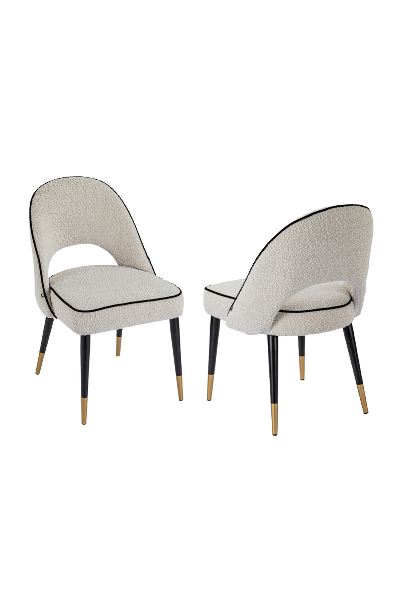 White Bouclé Piped Dining Chairs (2) | Liang & Eimil | Oroatrade.com