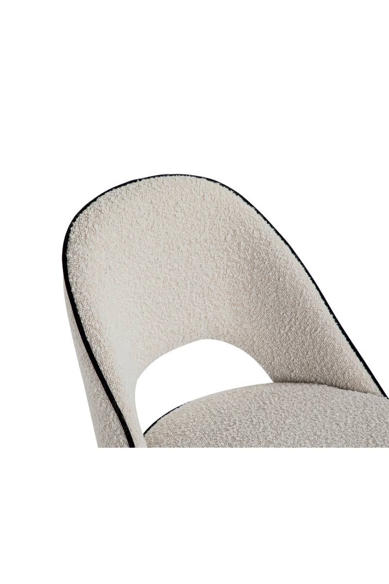 White Bouclé Piped Dining Chairs (2) | Liang & Eimil | Oroatrade.com