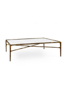 Cobra Coffee Table – Textured Antique Brass and Glass | Oroatrade.com