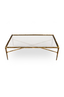 Cobra Coffee Table – Textured Antique Brass and Glass | Oroatrade.com