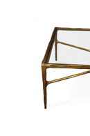 Cobra Coffee Table – Textured Antique Brass and Glass | Oroatrade.com