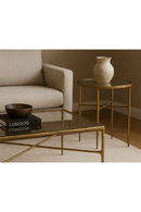 Cobra Coffee Table – Textured Antique Brass and Glass | Oroatrade.com