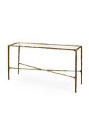 Cobra Console Table – Textured Antique Brass and Glass | Oroatrade.com