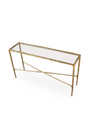 Cobra Console Table – Textured Antique Brass and Glass | Oroatrade.com