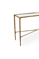 Cobra Console Table – Textured Antique Brass and Glass | Oroatrade.com